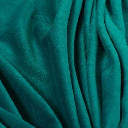 Giovanni Matt Plain Velvet Upholstery Fabric In Teal Blue Colour - Made To Measure Curtains