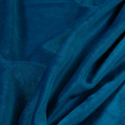 Giovanni Matt Plain Velvet Upholstery Fabric In Azure Blue Colour - Made To Measure Curtains