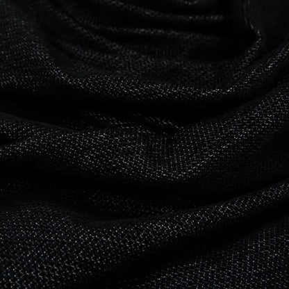Gloria Soft Woven Textured Chenille Upholstery Fabric Black Colour