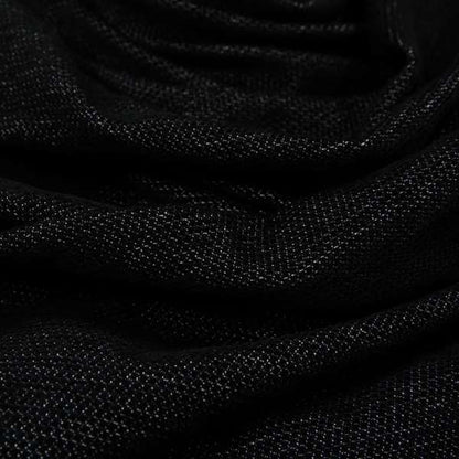 Gloria Soft Woven Textured Chenille Upholstery Fabric Black Colour - Made To Measure Curtains