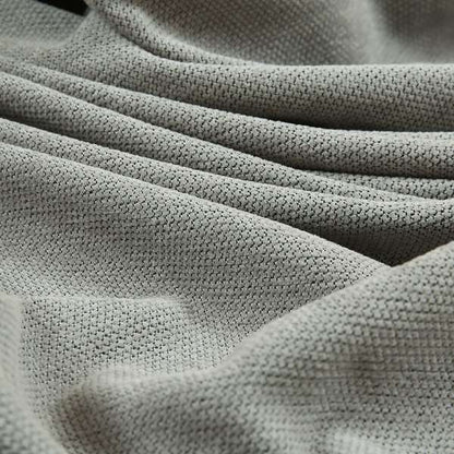 Gloria Soft Woven Textured Chenille Upholstery Fabric Silver Colour - Made To Measure Curtains