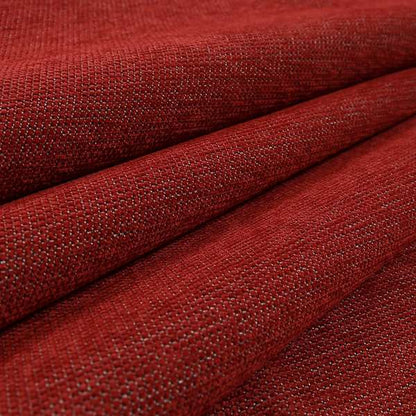 Gloria Soft Woven Textured Chenille Upholstery Fabric Red Colour - Made To Measure Curtains