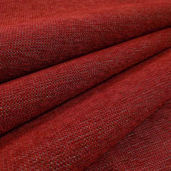 Gloria Soft Woven Textured Chenille Upholstery Fabric Red Colour - Handmade Cushions