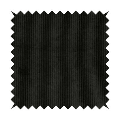 Goole Pencil Thin Striped Corduroy Upholstery Furnishing Fabric Black Colour - Handmade Cushions