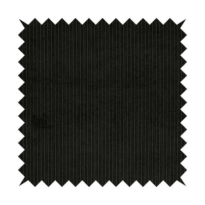 Goole Pencil Thin Striped Corduroy Upholstery Furnishing Fabric Black Colour - Made To Measure Curtains