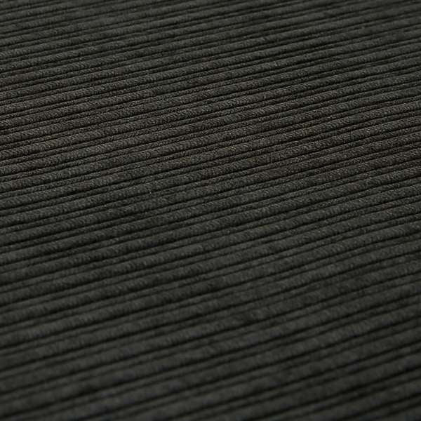 Goole Pencil Thin Striped Corduroy Upholstery Furnishing Fabric Black Colour - Made To Measure Curtains