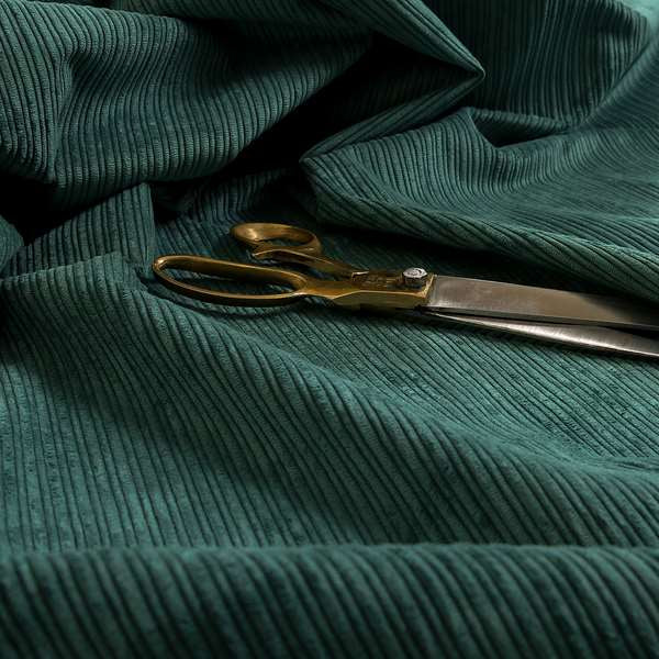 Goole Pencil Thin Striped Corduroy Upholstery Furnishing Fabric Teal Colour - Roman Blinds