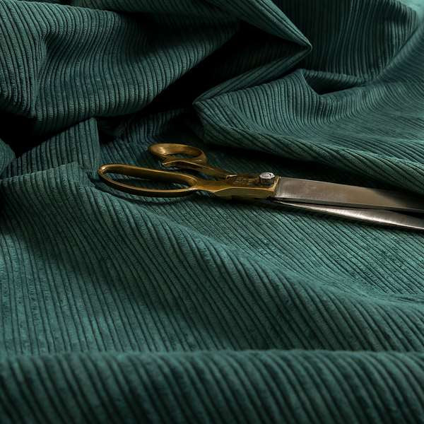 Goole Pencil Thin Striped Corduroy Upholstery Furnishing Fabric Teal Colour - Handmade Cushions