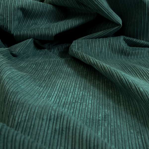 Goole Pencil Thin Striped Corduroy Upholstery Furnishing Fabric Teal Colour - Made To Measure Curtains