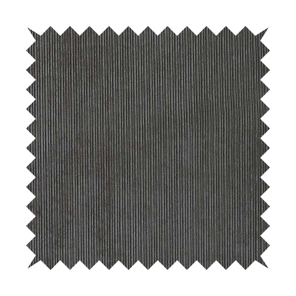 Goole Pencil Thin Striped Corduroy Upholstery Furnishing Fabric Charcoal Grey Colour - Made To Measure Curtains