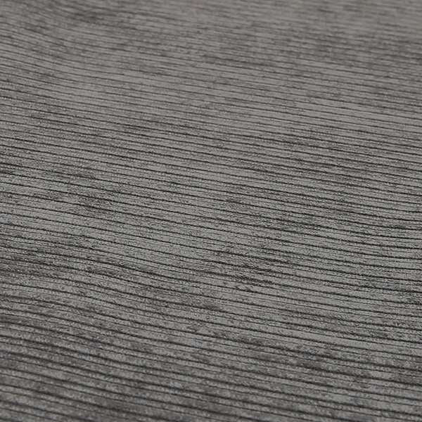 Goole Pencil Thin Striped Corduroy Upholstery Furnishing Fabric Charcoal Grey Colour - Roman Blinds
