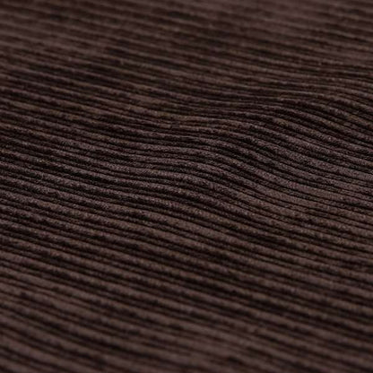 Goole Pencil Thin Striped Corduroy Upholstery Furnishing Fabric Chocolate Brown Colour - Made To Measure Curtains