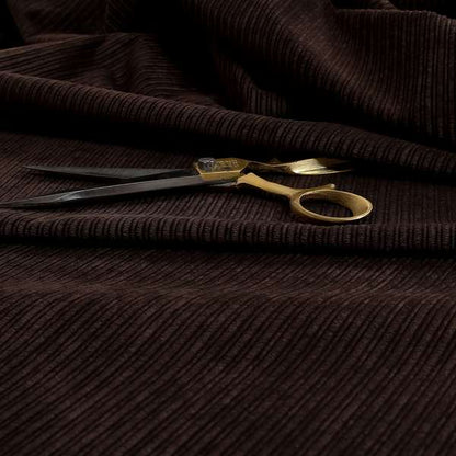 Goole Pencil Thin Striped Corduroy Upholstery Furnishing Fabric Chocolate Brown Colour - Handmade Cushions