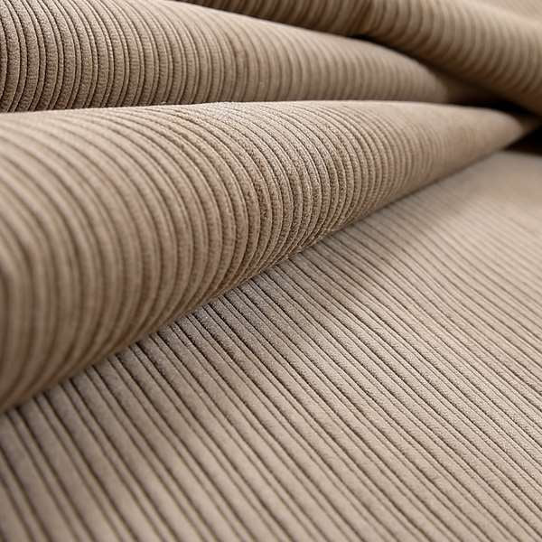 Goole Pencil Thin Striped Corduroy Upholstery Furnishing Fabric Mocha Coffee Colour - Made To Measure Curtains