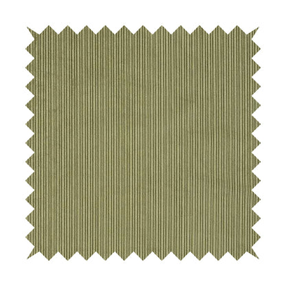 Goole Pencil Thin Striped Corduroy Upholstery Furnishing Fabric Green Colour