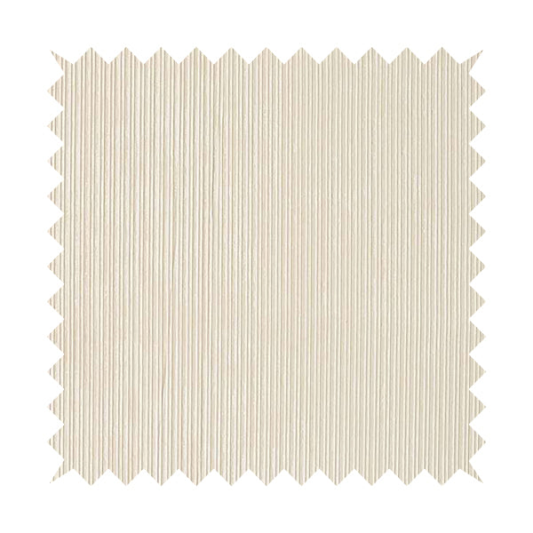 Goole Pencil Thin Striped Corduroy Upholstery Furnishing Fabric White Colour - Roman Blinds