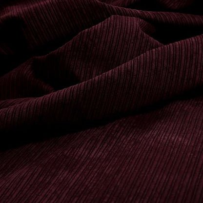 Goole Pencil Thin Striped Corduroy Upholstery Furnishing Fabric Aubergine Colour - Handmade Cushions