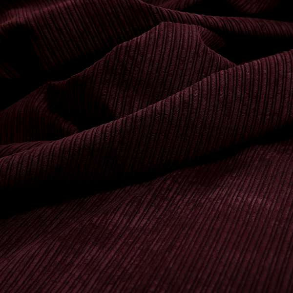 Goole Pencil Thin Striped Corduroy Upholstery Furnishing Fabric Aubergine Colour - Made To Measure Curtains