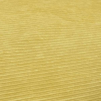 Goole Pencil Thin Striped Corduroy Upholstery Furnishing Fabric Yellow Colour - Roman Blinds