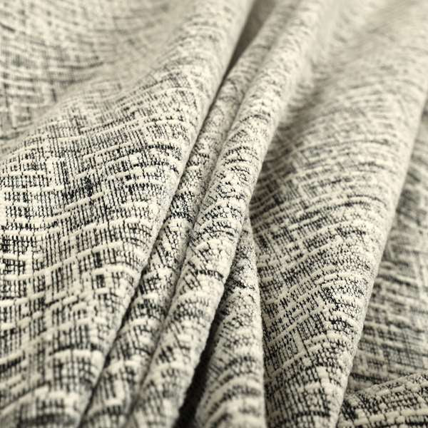 Grantham Soft Textured Woven Chenille Fabric In White Colour