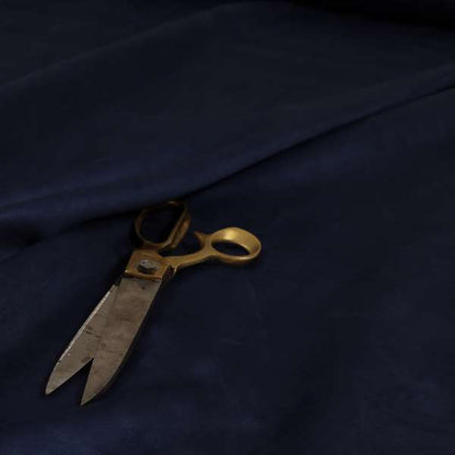 Grenada Soft Suede Fabric In Navy Blue Colour For Interior Furnishing Upholstery - Made To Measure Curtains