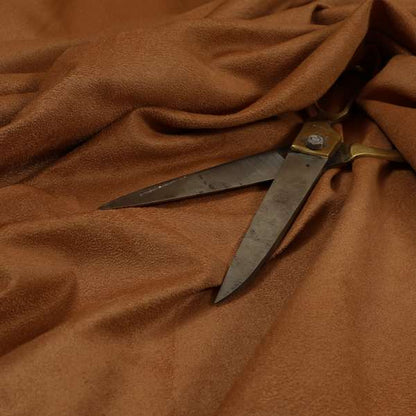 Grenada Soft Suede Fabric In Rust Golden Orange Colour For Interior Furnishing Upholstery - Handmade Cushions