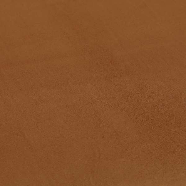 Grenada Soft Suede Fabric In Rust Golden Orange Colour For Interior Furnishing Upholstery