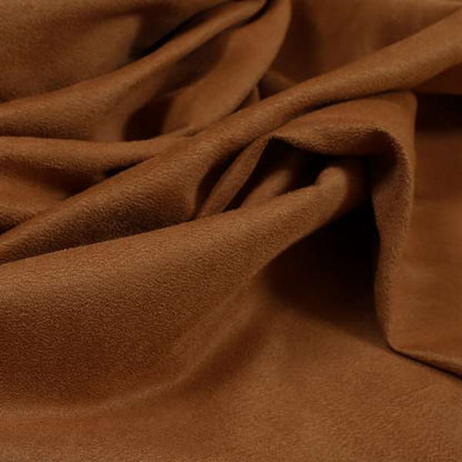 Grenada Soft Suede Fabric In Rust Golden Orange Colour For Interior Furnishing Upholstery - Roman Blinds