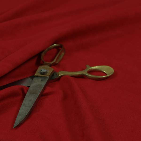 Grenada Soft Suede Fabric In Red Colour For Interior Furnishing Upholstery - Roman Blinds