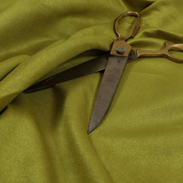 Grenada Soft Suede Fabric In Lime Green Colour For Interior Furnishing Upholstery - Roman Blinds