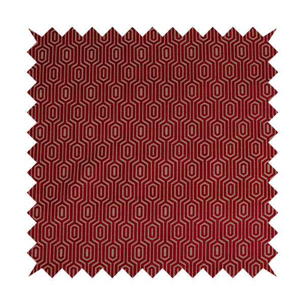Hakkaido Geometric Pattern Velvet Fabric In Pink White Colour - Roman Blinds