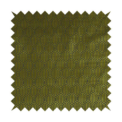 Hakkaido Geometric Pattern Velvet Fabric In Yellow Grey Colour - Roman Blinds