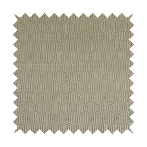 Hakkaido Geometric Pattern Velvet Fabric In White Colour - Roman Blinds