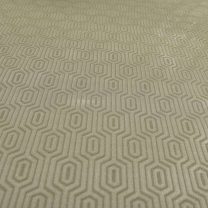 Hakkaido Geometric Pattern Velvet Fabric In White Colour - Roman Blinds