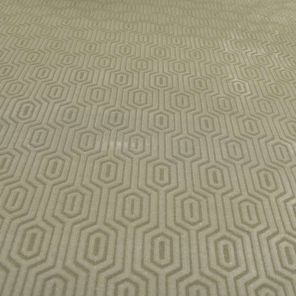 Hakkaido Geometric Pattern Velvet Fabric In White Colour - Made To Measure Curtains