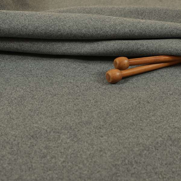 Halesworth Tweed Effect Wool Like Koala Grey Furnishing Upholstery Fabric - Made To Measure Curtains