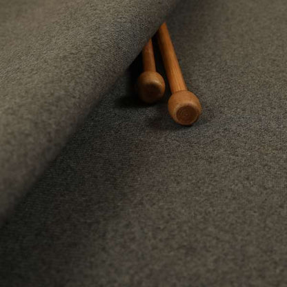 Halesworth Tweed Effect Wool Like Charcoal Grey Furnishing Upholstery Fabric - Roman Blinds