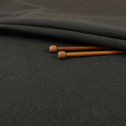 Halesworth Tweed Effect Wool Like Black Furnishing Upholstery Fabric - Roman Blinds