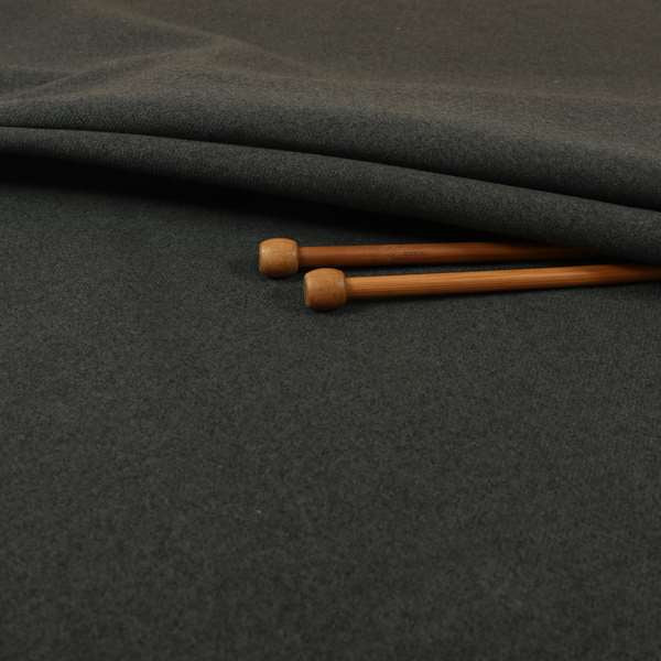 Halesworth Tweed Effect Wool Like Black Furnishing Upholstery Fabric - Made To Measure Curtains