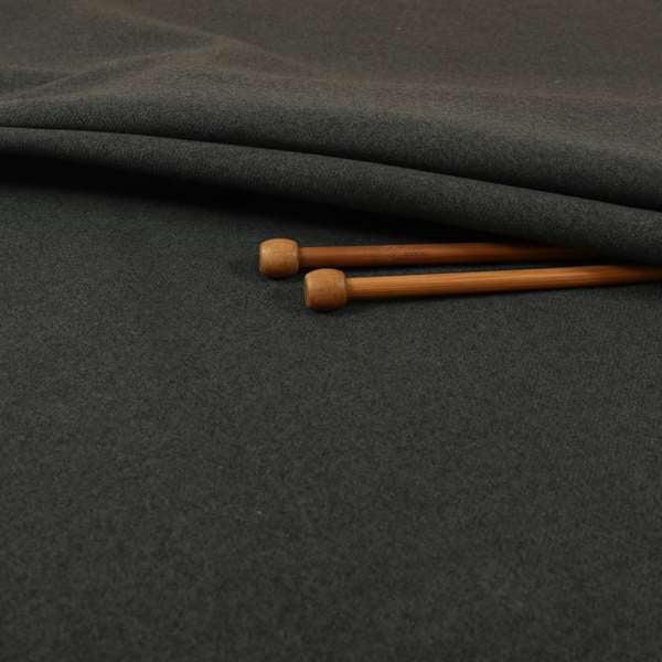 Halesworth Tweed Effect Wool Like Black Furnishing Upholstery Fabric