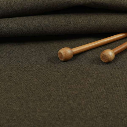 Halesworth Tweed Effect Wool Like Brown Furnishing Upholstery Fabric - Made To Measure Curtains