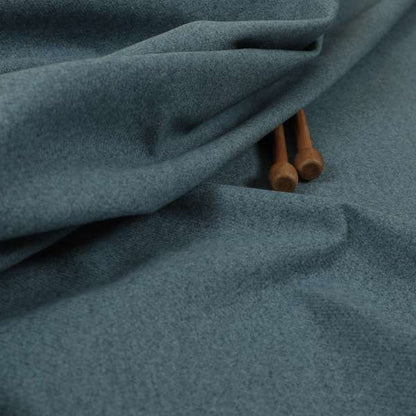 Halesworth Tweed Effect Wool Like Azure Blue Furnishing Upholstery Fabric - Roman Blinds