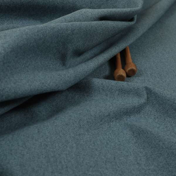 Halesworth Tweed Effect Wool Like Azure Blue Furnishing Upholstery Fabric - Made To Measure Curtains