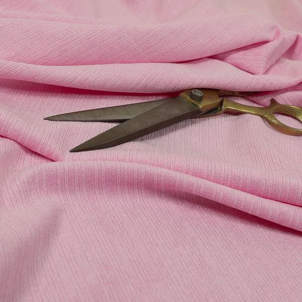 Havant Strie Soft Velvet Textured Feel Chenille Material In Pink Upholstery Fabrics - Made To Measure Curtains