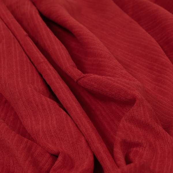 Havant Strie Soft Velvet Textured Feel Chenille Material In Red Upholstery Fabrics - Made To Measure Curtains