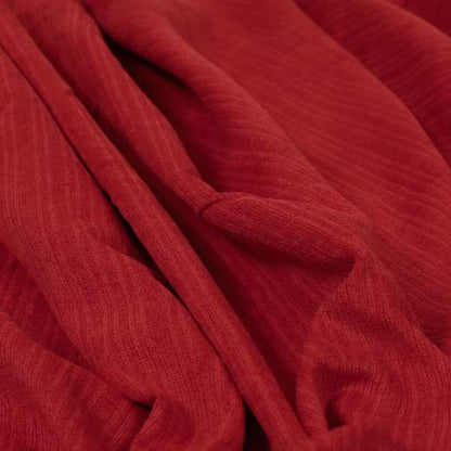 Havant Strie Soft Velvet Textured Feel Chenille Material In Red Upholstery Fabrics - Handmade Cushions