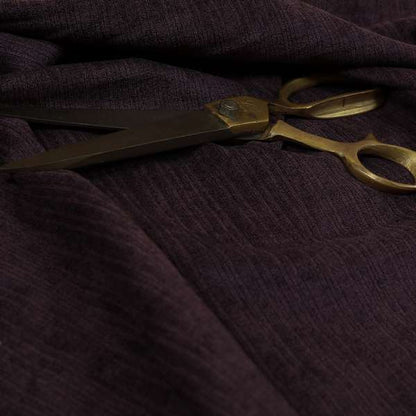 Havant Strie Soft Velvet Textured Feel Chenille Material In Purple Upholstery Fabrics - Roman Blinds