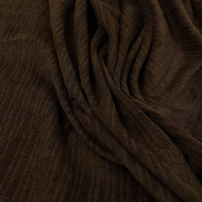 Havant Strie Soft Velvet Textured Feel Chenille Material In Brown Upholstery Fabrics - Handmade Cushions