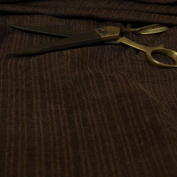 Havant Strie Soft Velvet Textured Feel Chenille Material In Brown Upholstery Fabrics - Made To Measure Curtains