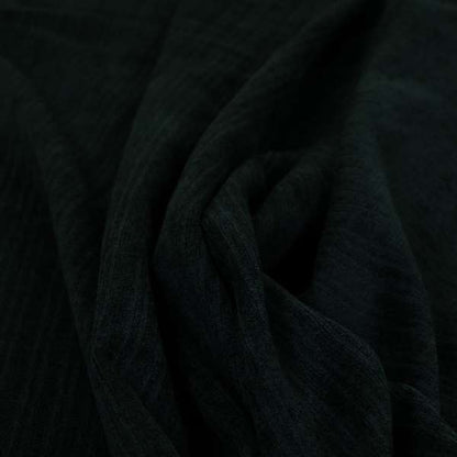 Havant Strie Soft Velvet Textured Feel Chenille Material In Black Upholstery Fabrics - Made To Measure Curtains